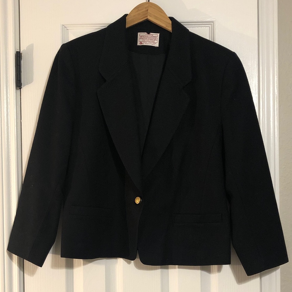 Vintage Pendleton 100% Virgin Wool Blazer – Black